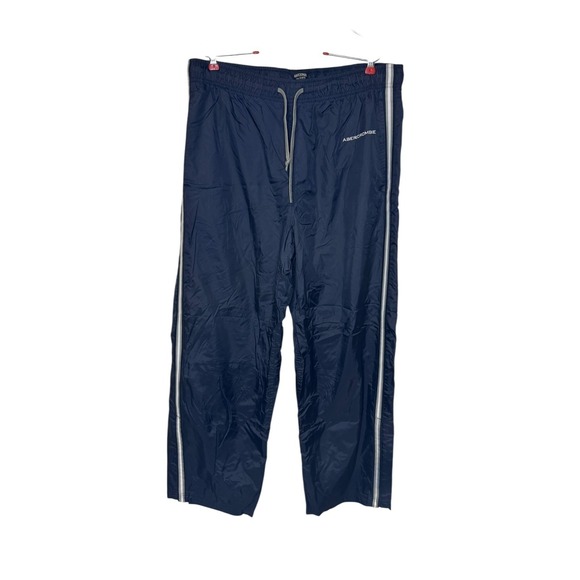Abercrombie & Fitch Other - Abercrombie & Fitch Mens Track Pants Activewear Y2K Nylon Baggy Lined Navy Large